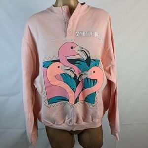 VTG 90s Pink Flamingo Sweatshirt XL
